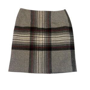 Talbots Gray Tartan Plaid Wool skirt